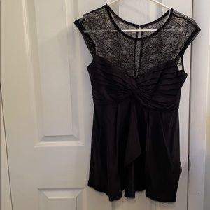 BCBG Maxazaria black blouse lace top